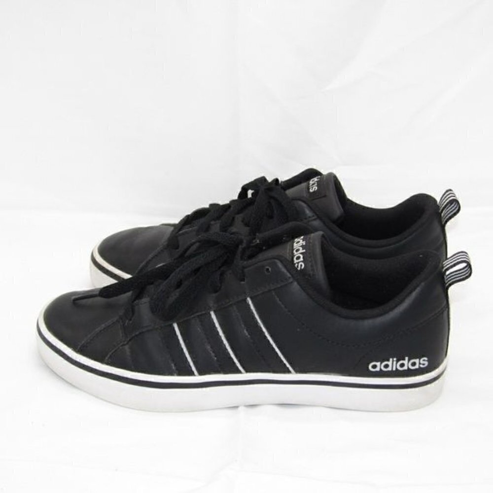 Adidas VS Pace Lace Up Black Leather Casual Everyday Sneakers Sz 7